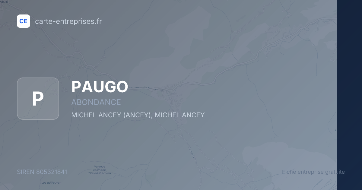 PAUGO — 805321841 — fiche entreprise