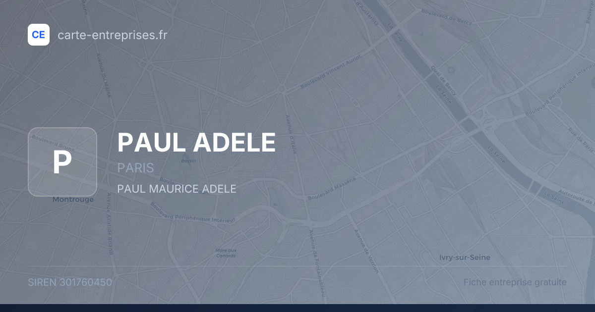 PAUL ADELE — 301760450 — fiche entreprise
