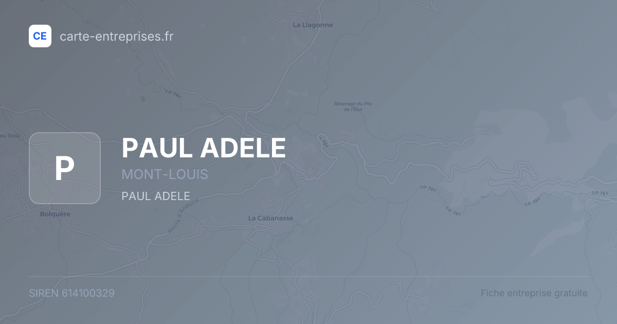 PAUL ADELE — 614100329 — fiche entreprise