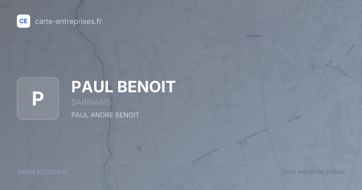 PAUL BENOIT — 413705807 — fiche entreprise