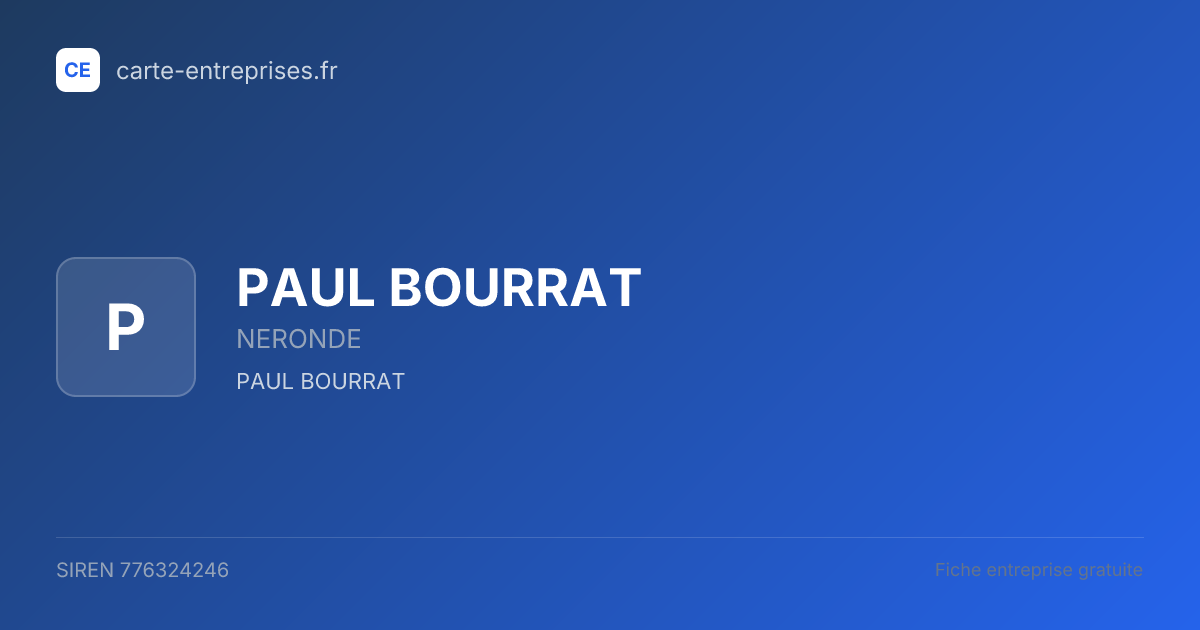 PAUL BOURRAT — 776324246 — fiche entreprise
