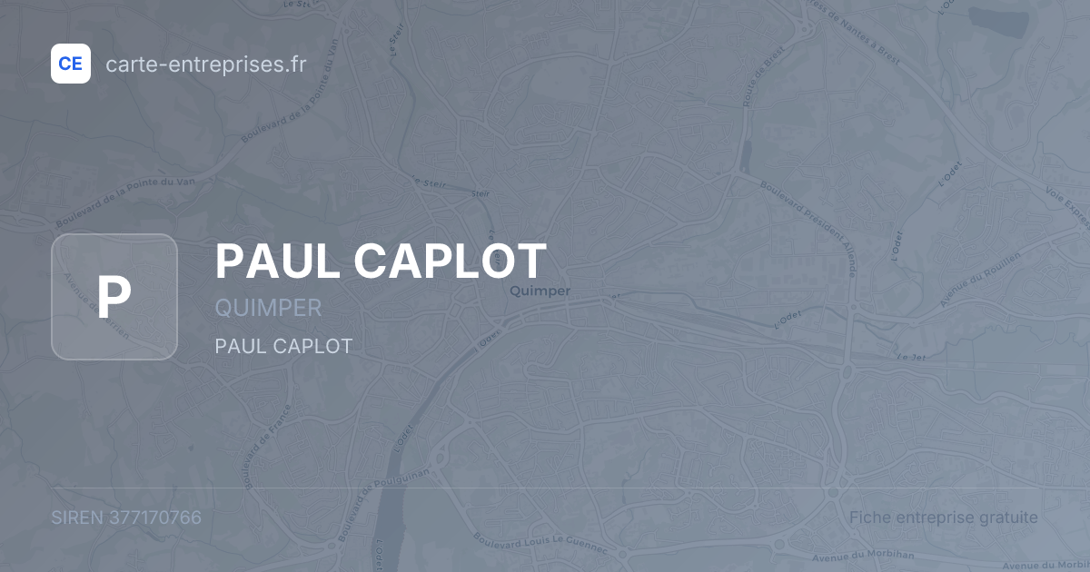 PAUL CAPLOT — 377170766 — fiche entreprise