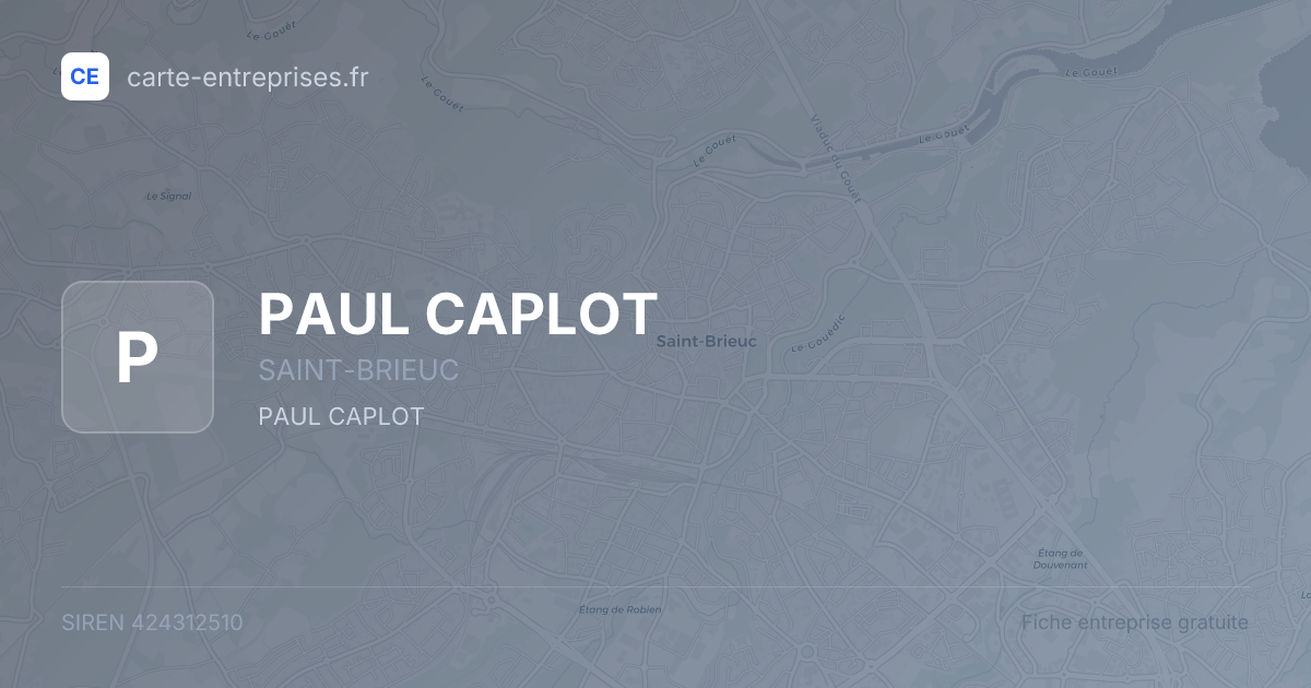 PAUL CAPLOT — 424312510 — fiche entreprise