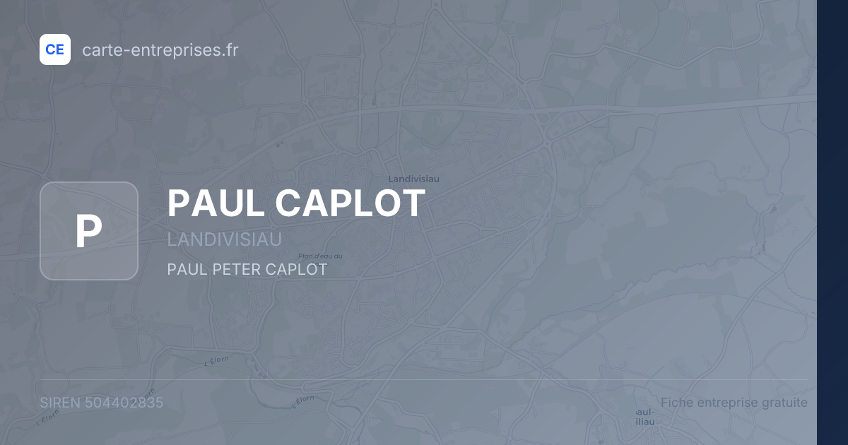 PAUL CAPLOT — 504402835 — fiche entreprise