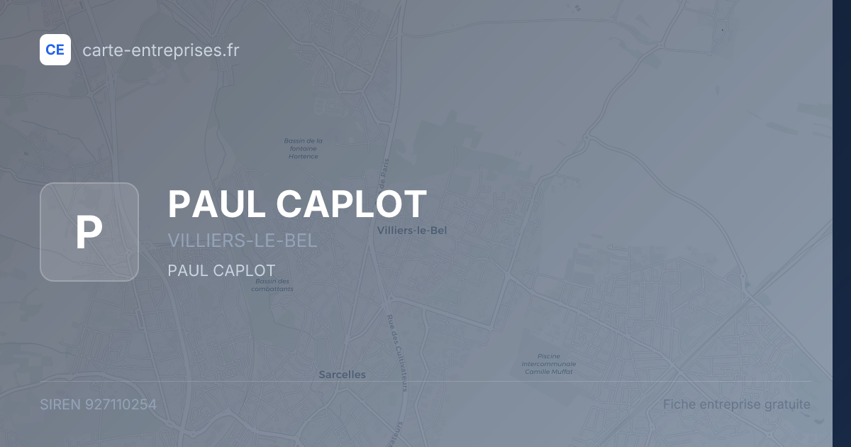PAUL CAPLOT — 927110254 — fiche entreprise