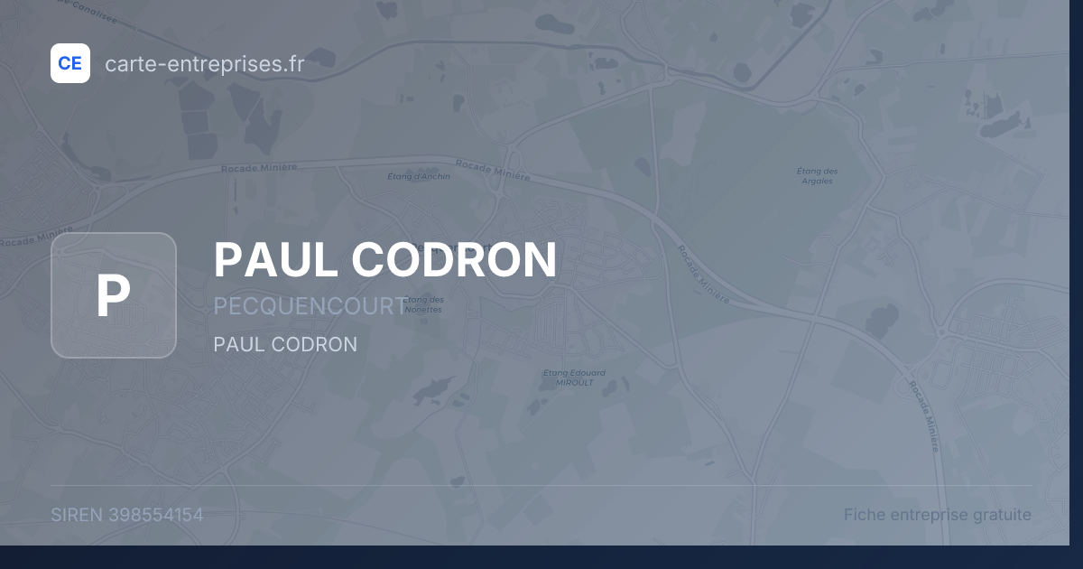 PAUL CODRON — 398554154 — fiche entreprise