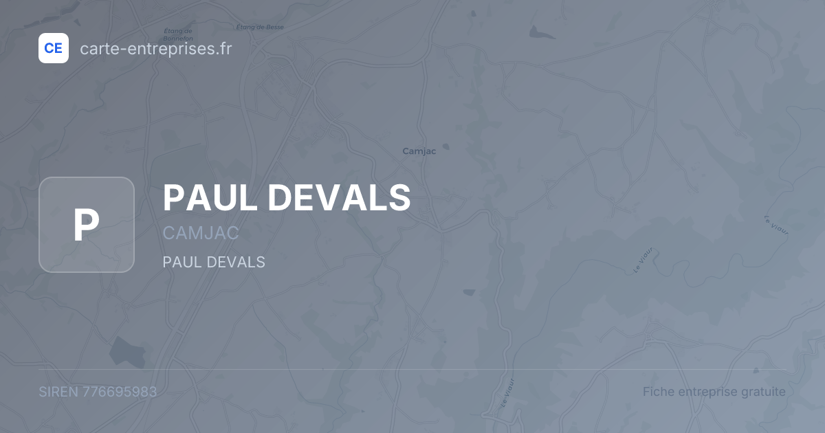 PAUL DEVALS — 776695983 — fiche entreprise