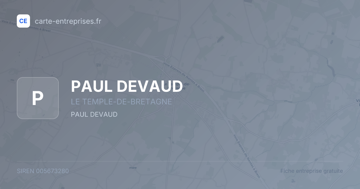 PAUL DEVAUD — 005673280 — fiche entreprise