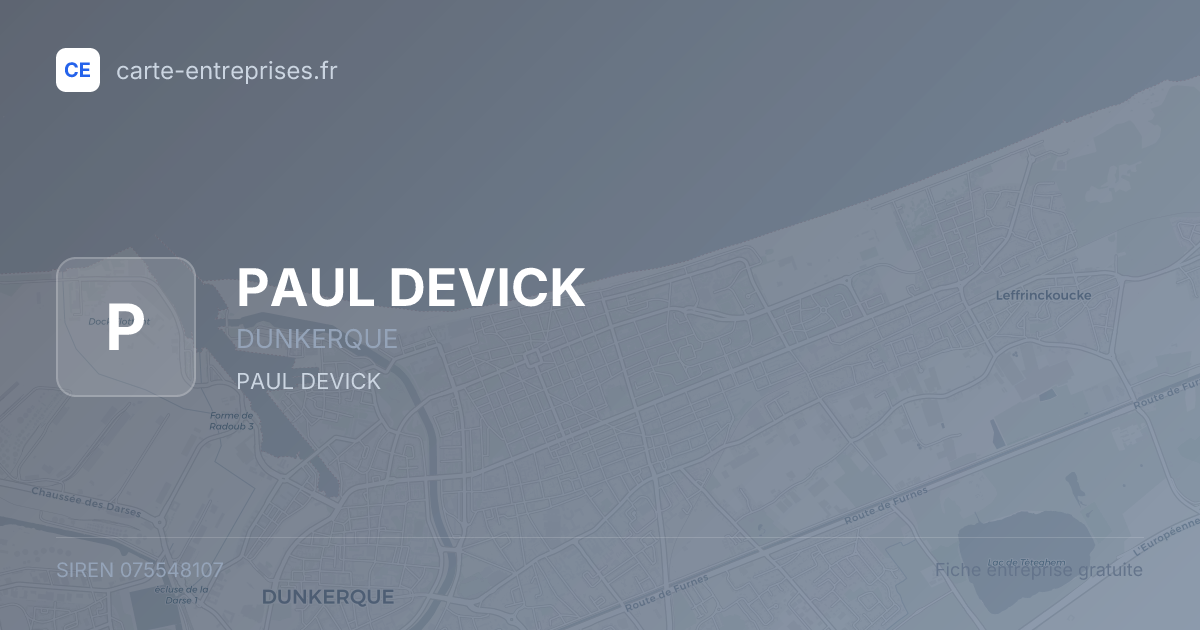 PAUL DEVICK — 075548107 — fiche entreprise