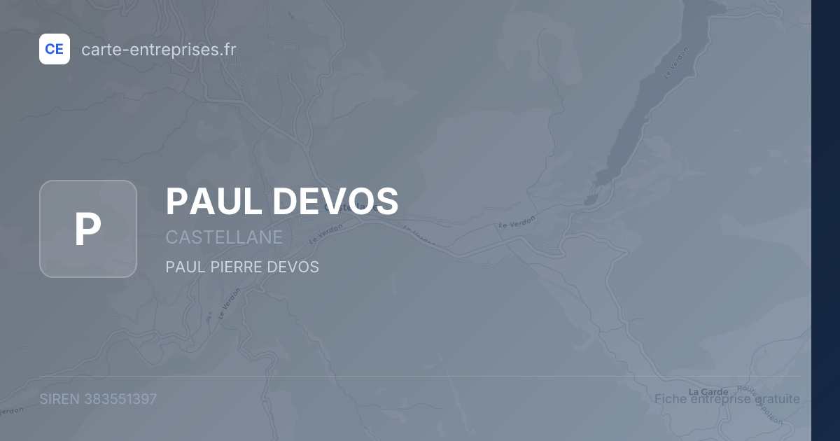 PAUL DEVOS — 383551397 — fiche entreprise