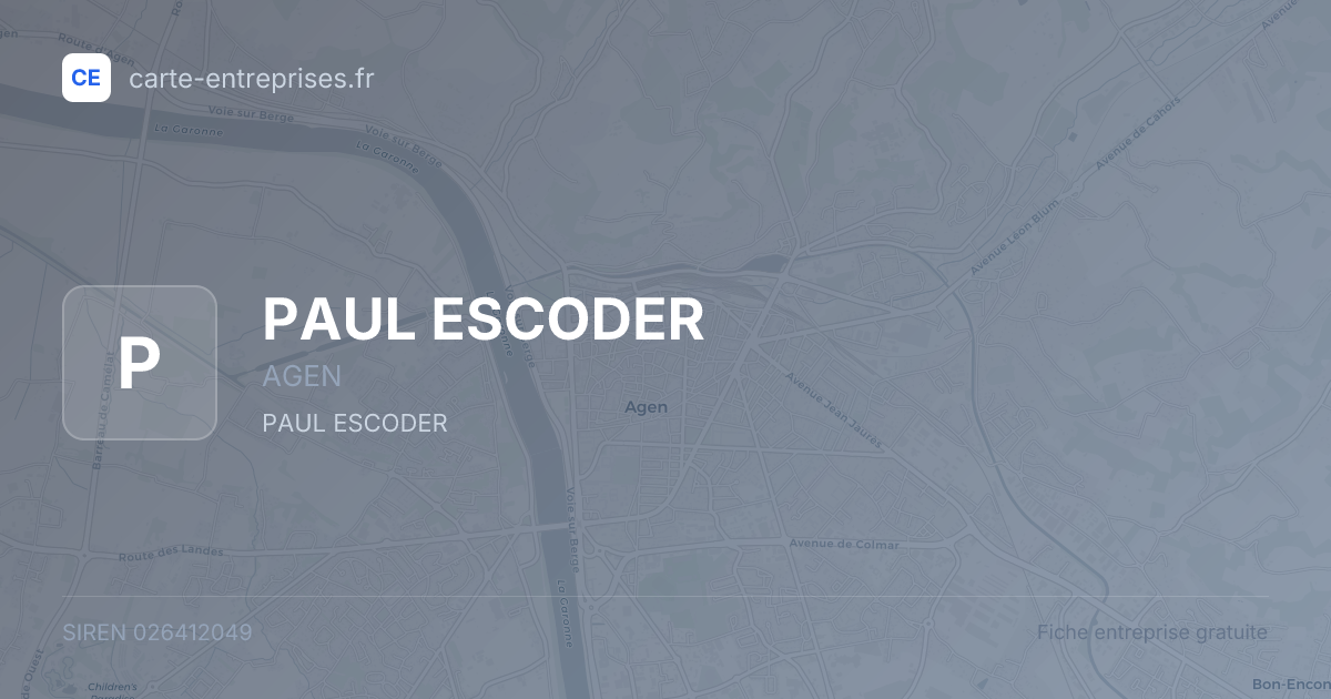 PAUL ESCODER — 026412049 — fiche entreprise