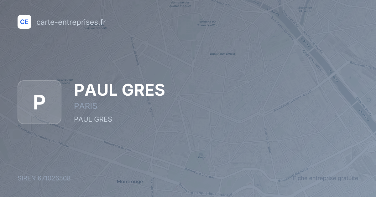 PAUL GRES — 671026508 — fiche entreprise