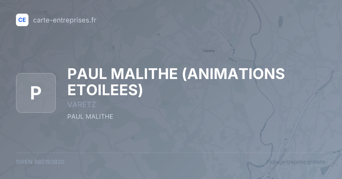 PAUL MALITHE (ANIMATIONS ETOILEES) — 985193820 — fiche entreprise