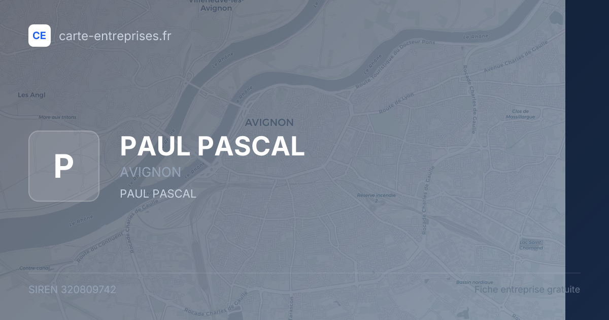 PAUL PASCAL — 320809742 — fiche entreprise