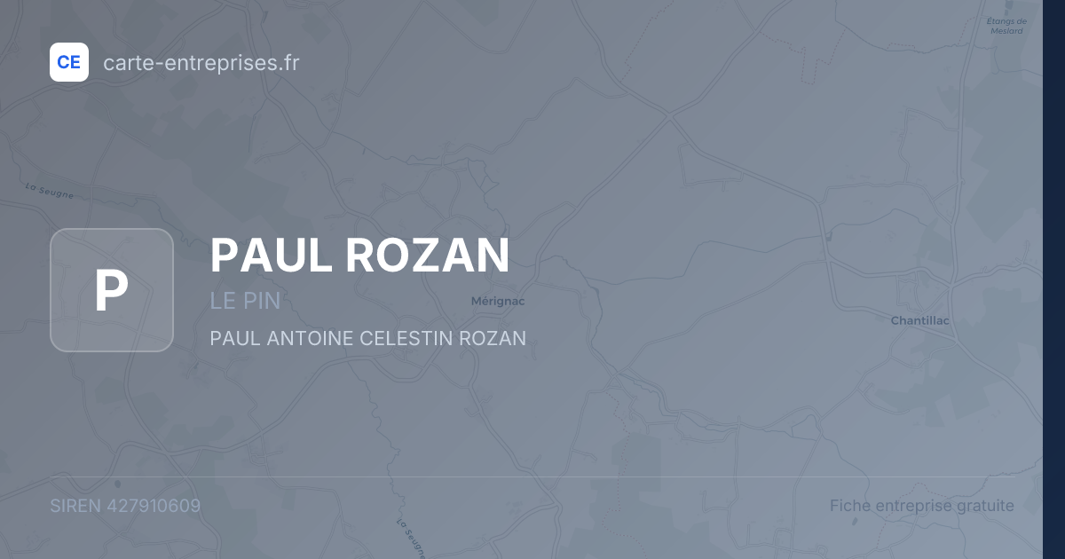 PAUL ROZAN — 427910609 — fiche entreprise