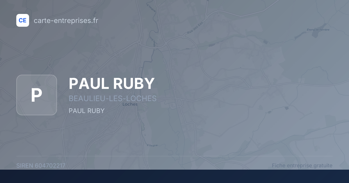 PAUL RUBY — 604702217 — fiche entreprise