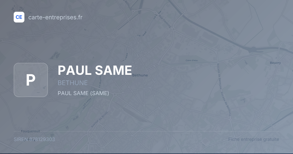 PAUL SAME — 878129303 — fiche entreprise