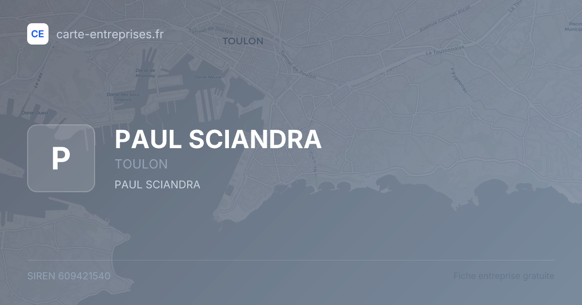 PAUL SCIANDRA — 609421540 — fiche entreprise