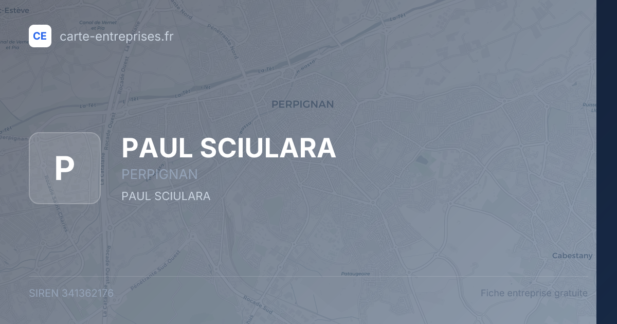 PAUL SCIULARA — 341362176 — fiche entreprise