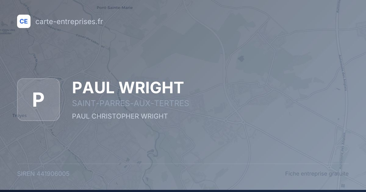 PAUL WRIGHT — 441906005 — fiche entreprise