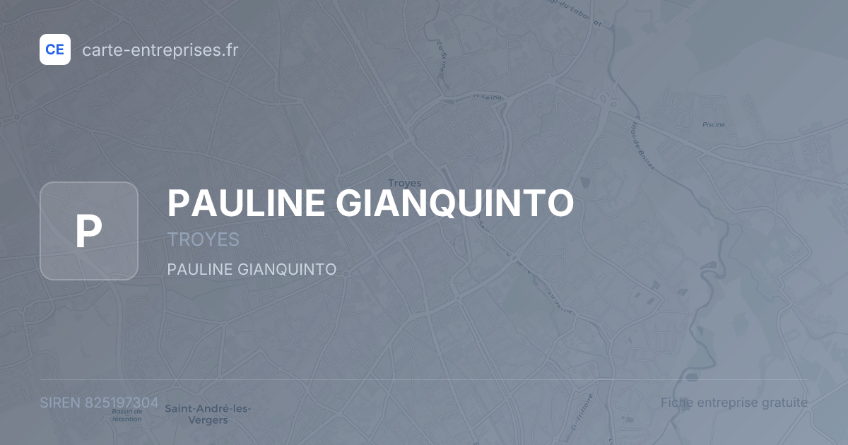 PAULINE GIANQUINTO — 825197304 — fiche entreprise
