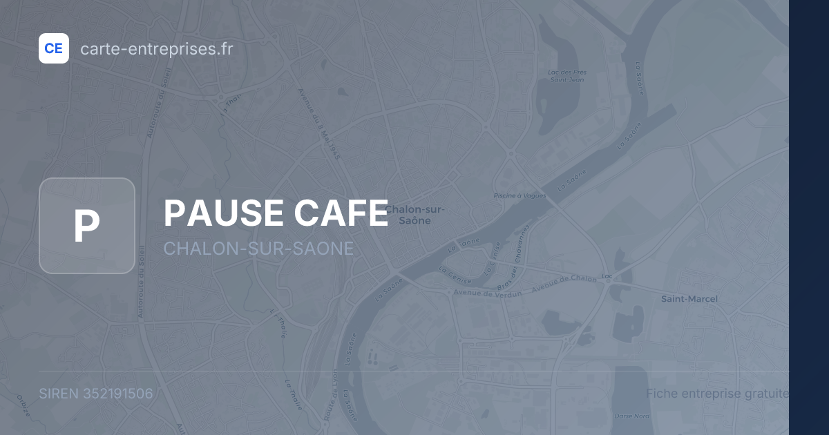PAUSE CAFE — 352191506 — fiche entreprise