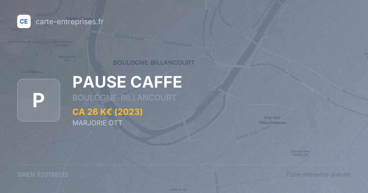 PAUSE CAFFE — 920198512 — fiche entreprise