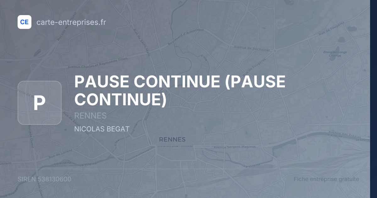 PAUSE CONTINUE — 538130600 — fiche entreprise