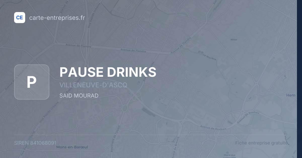 PAUSE DRINKS — 841068091 — fiche entreprise