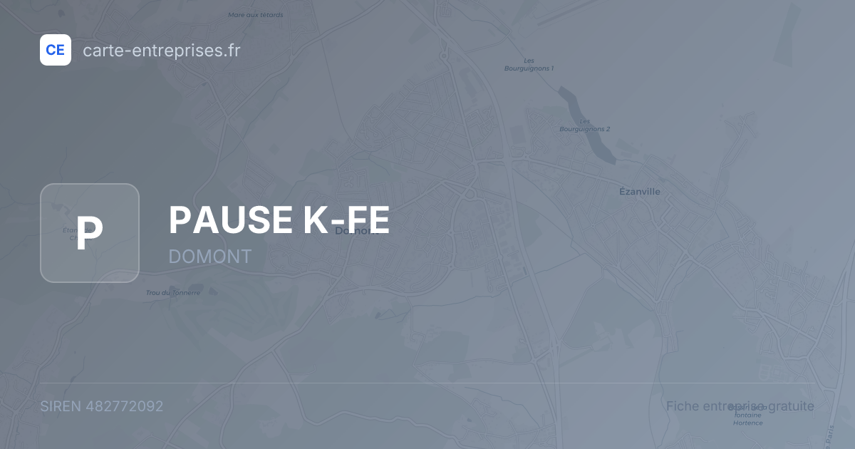 PAUSE K-FE — 482772092 — fiche entreprise