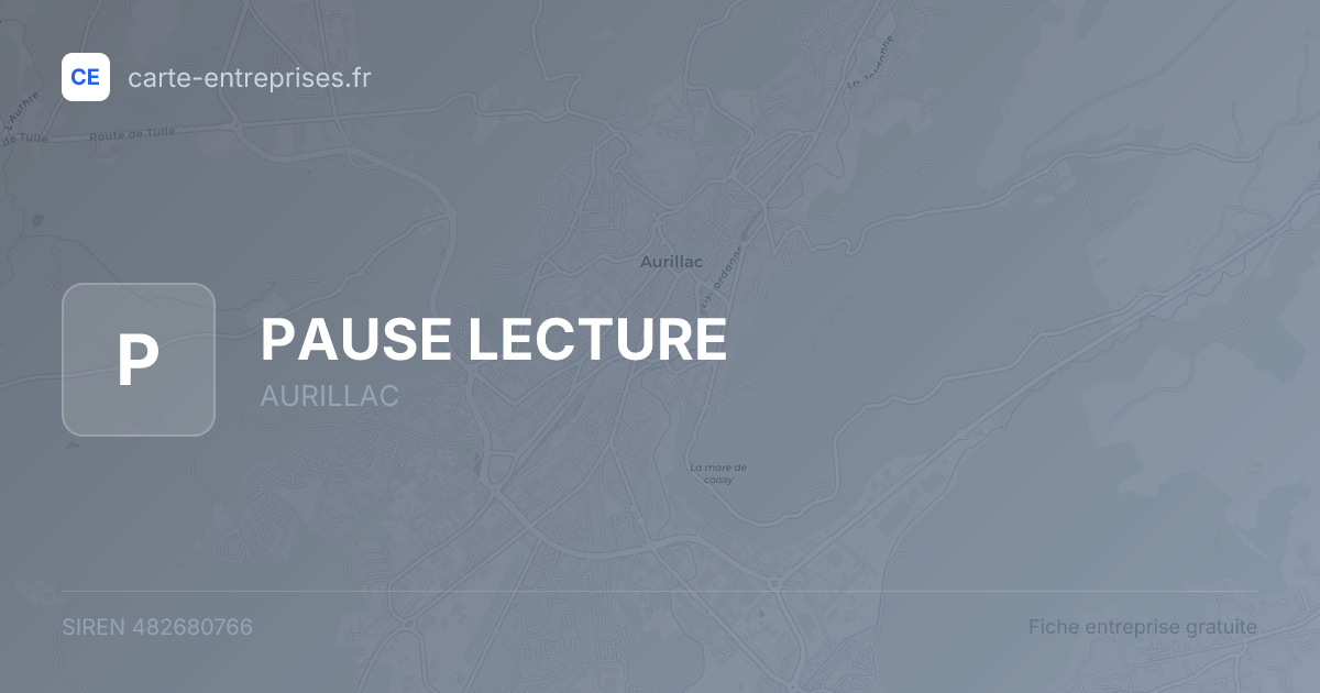PAUSE LECTURE — 482680766 — fiche entreprise
