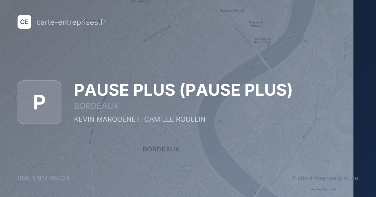 PAUSE PLUS — 817749724 — fiche entreprise