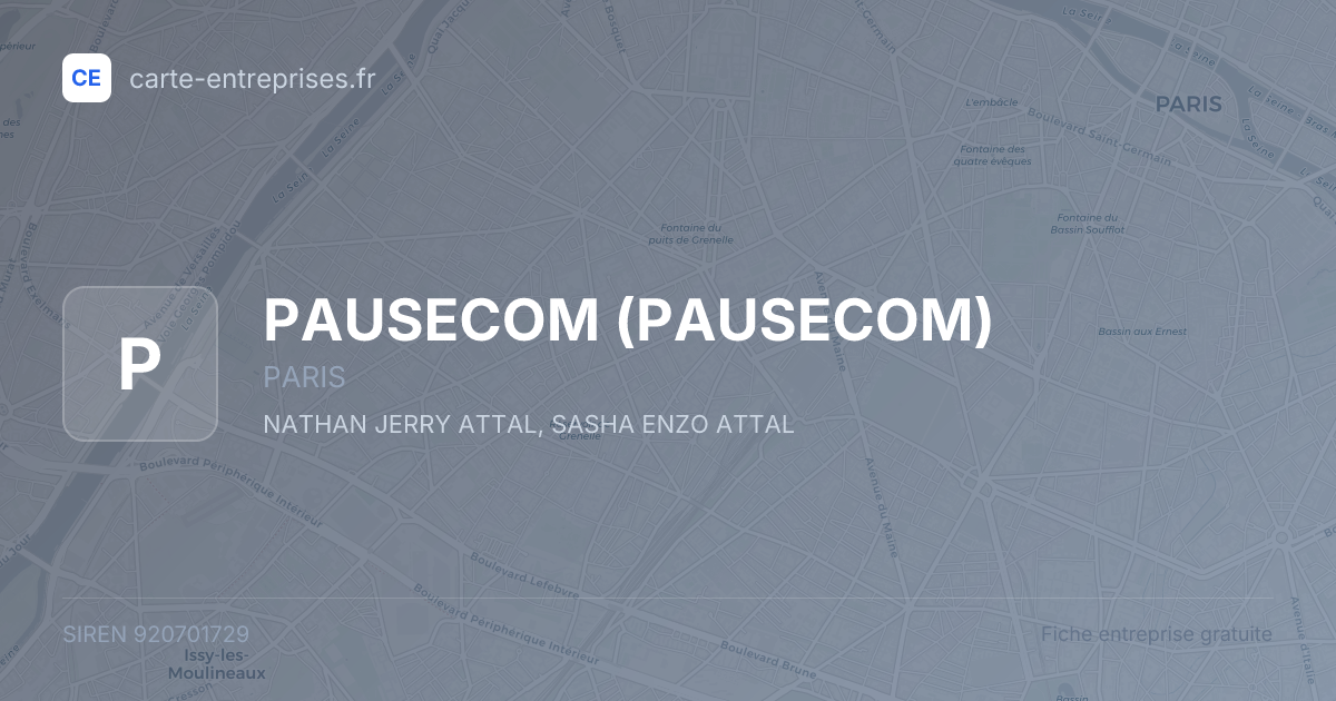 PAUSECOM — 920701729 — fiche entreprise