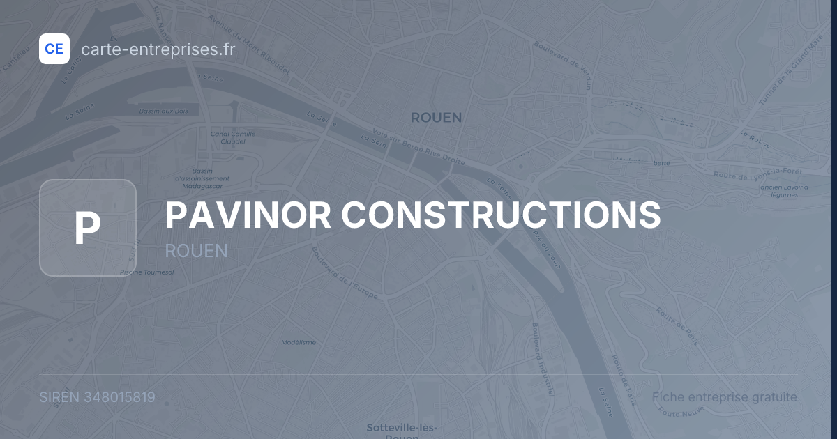 PAVINOR CONSTRUCTIONS — 348015819 — fiche entreprise