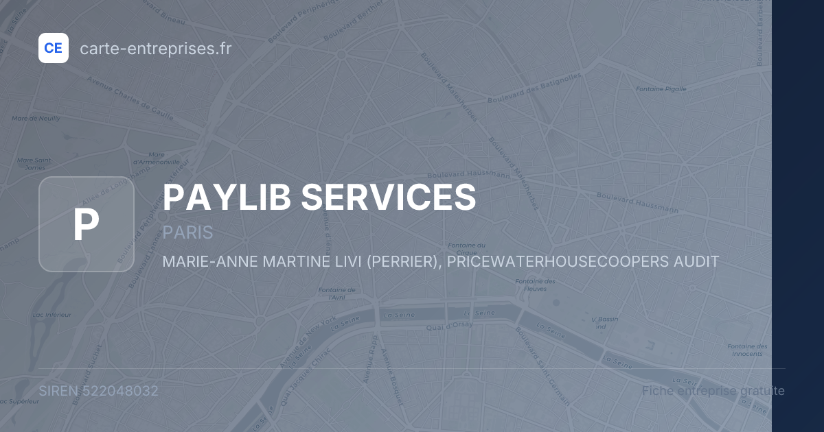 PAYLIB SERVICES — 522048032 — fiche entreprise