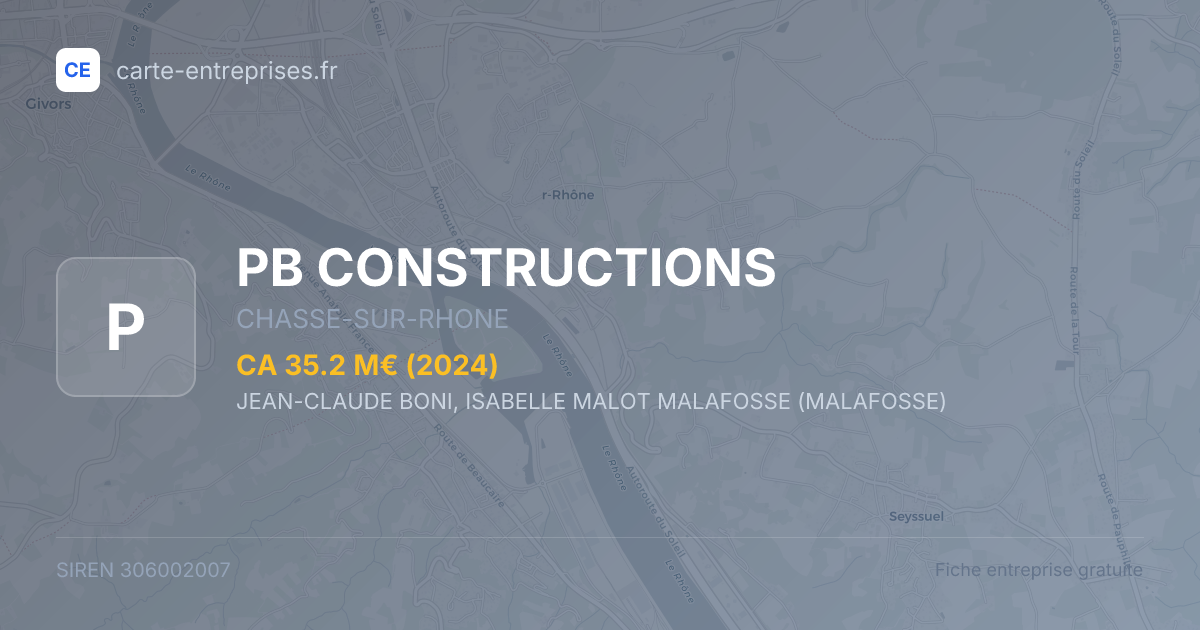 PB CONSTRUCTIONS — 306002007 — fiche entreprise