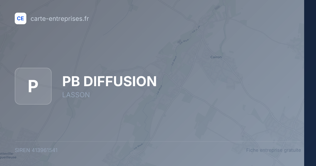 PB DIFFUSION — 413961541 — fiche entreprise