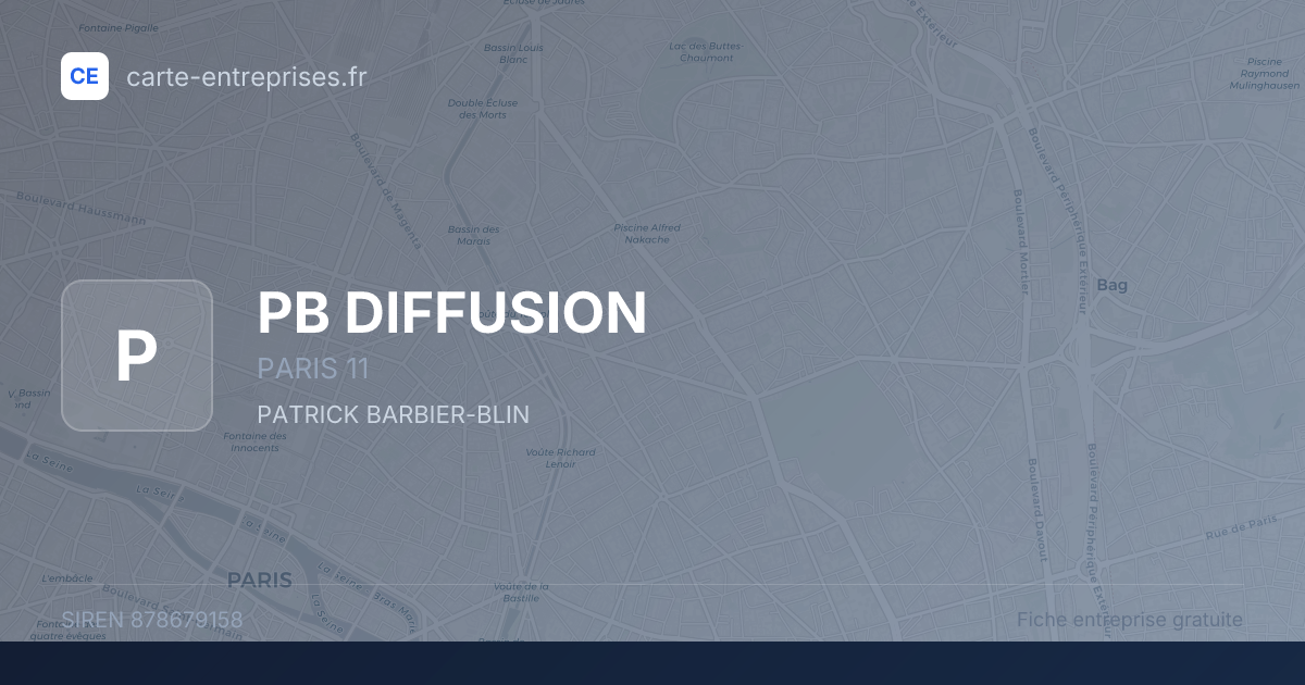 PB DIFFUSION — 878679158 — fiche entreprise