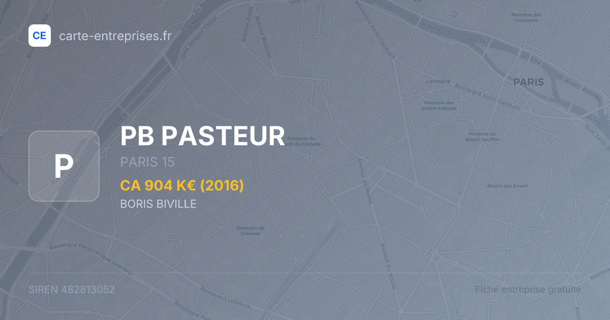 PB PASTEUR — 482813052 — fiche entreprise