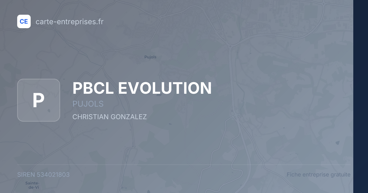 PBCL EVOLUTION — 534021803 — fiche entreprise
