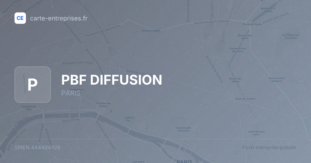 PBF DIFFUSION — 444494926 — fiche entreprise