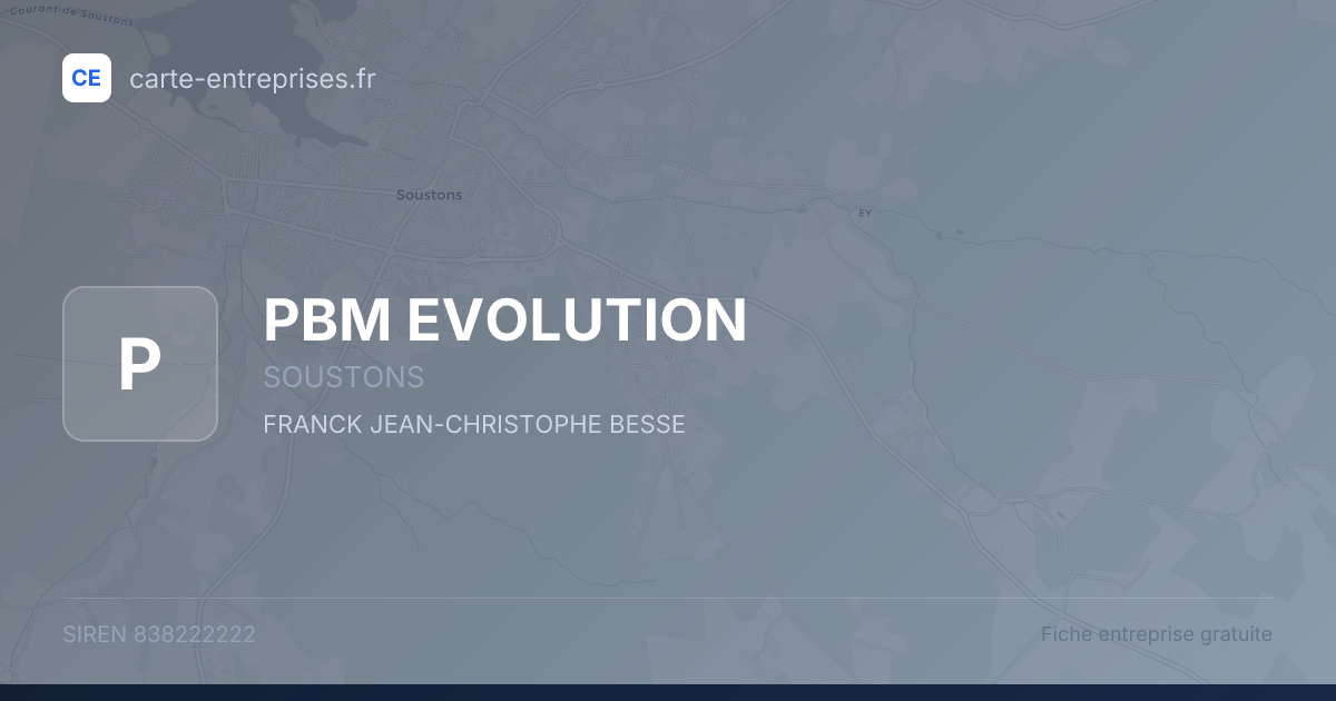 PBM EVOLUTION — 838222222 — fiche entreprise
