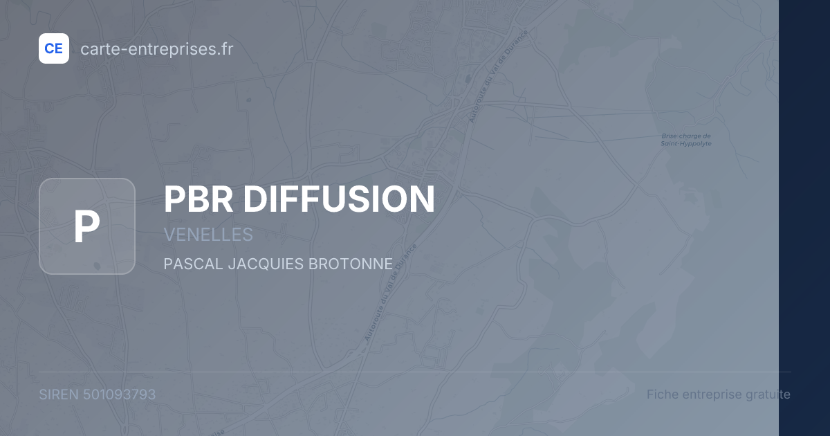 PBR DIFFUSION — 501093793 — fiche entreprise