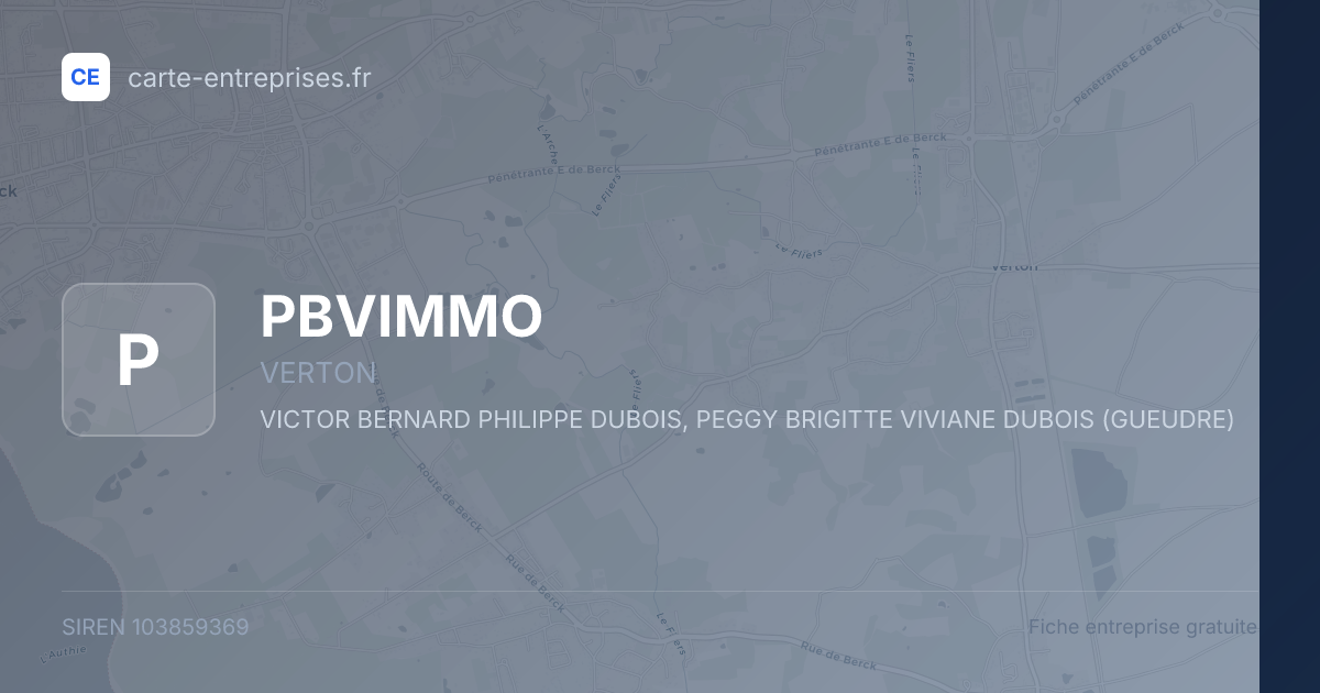 PBVIMMO — 103859369 — fiche entreprise