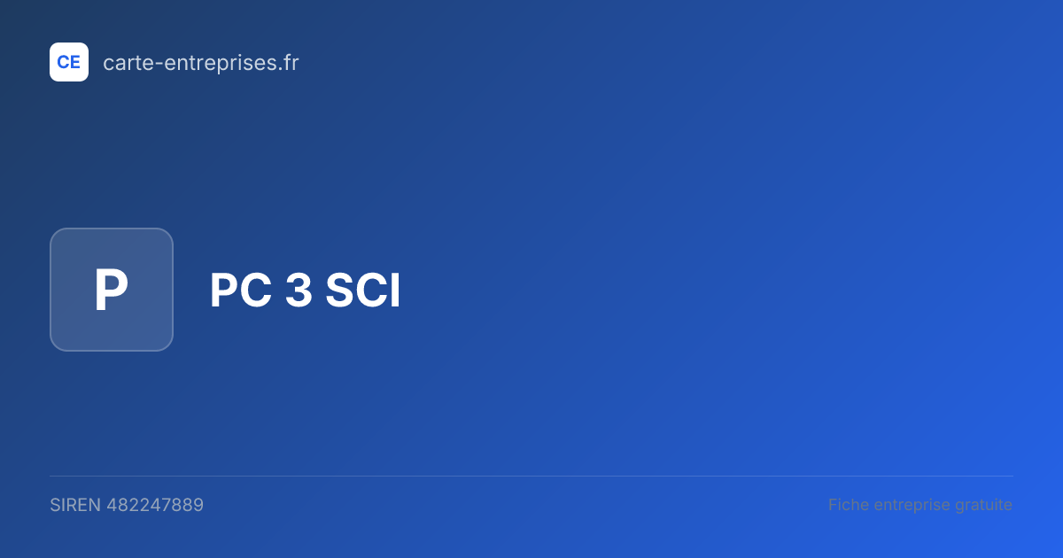 PC 3 SCI — 482247889 — fiche entreprise