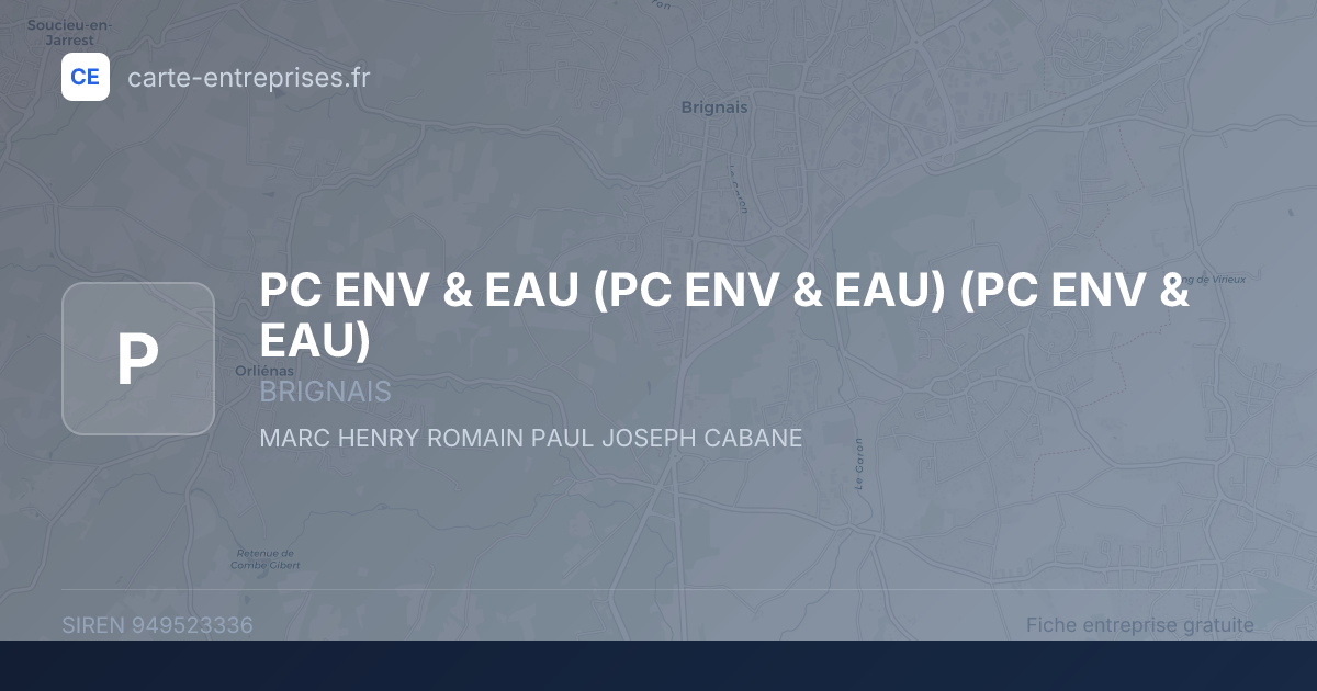 PC ENV & EAU (PC ENV & EAU) (PC ENV & EAU) — 949523336 — fiche entreprise