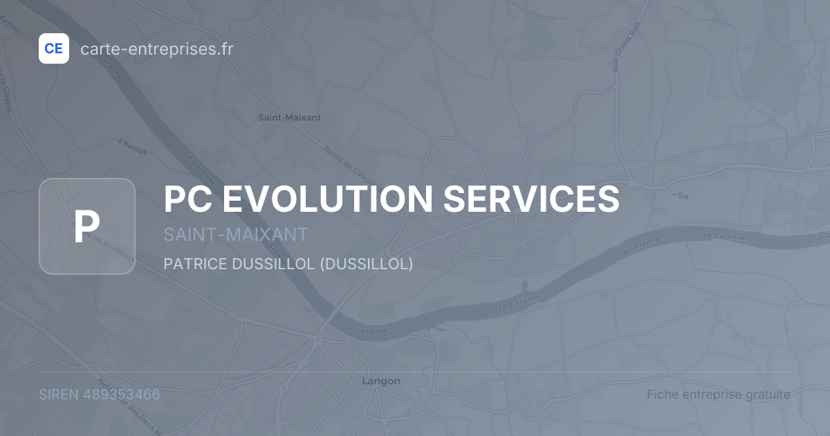 PC EVOLUTION SERVICES — 489353466 — fiche entreprise