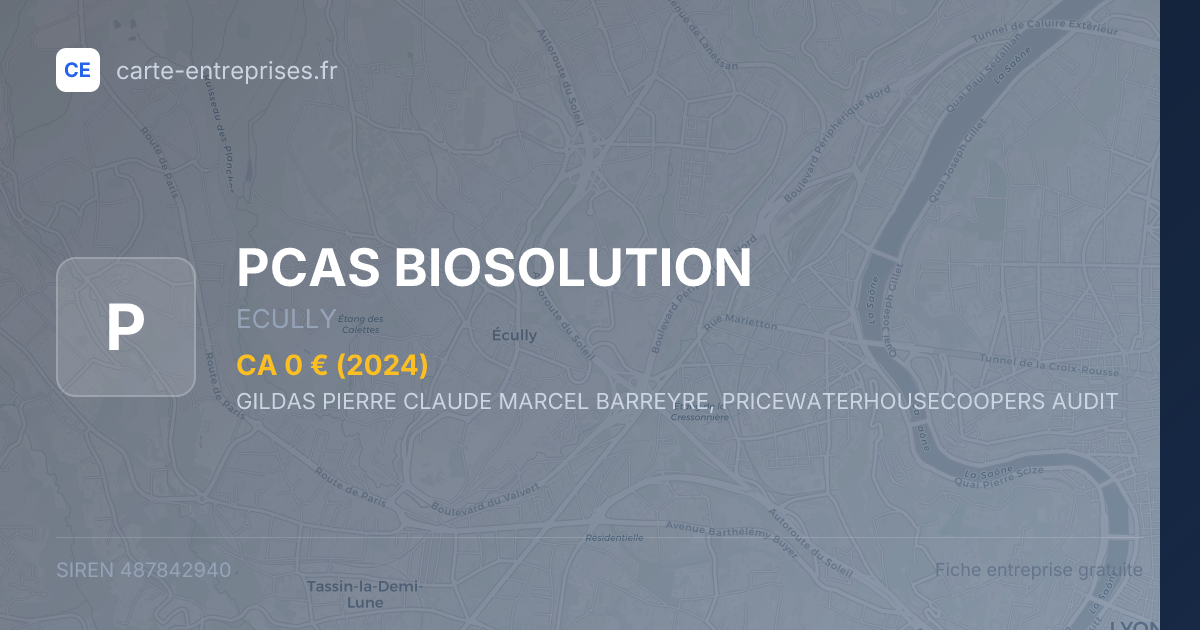 PCAS BIOSOLUTION — 487842940 — fiche entreprise