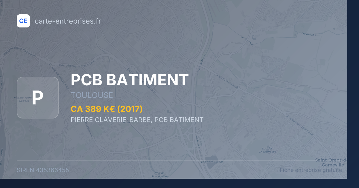 PCB BATIMENT — 435366455 — fiche entreprise