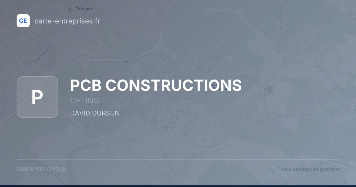 PCB CONSTRUCTIONS — 512727256 — fiche entreprise